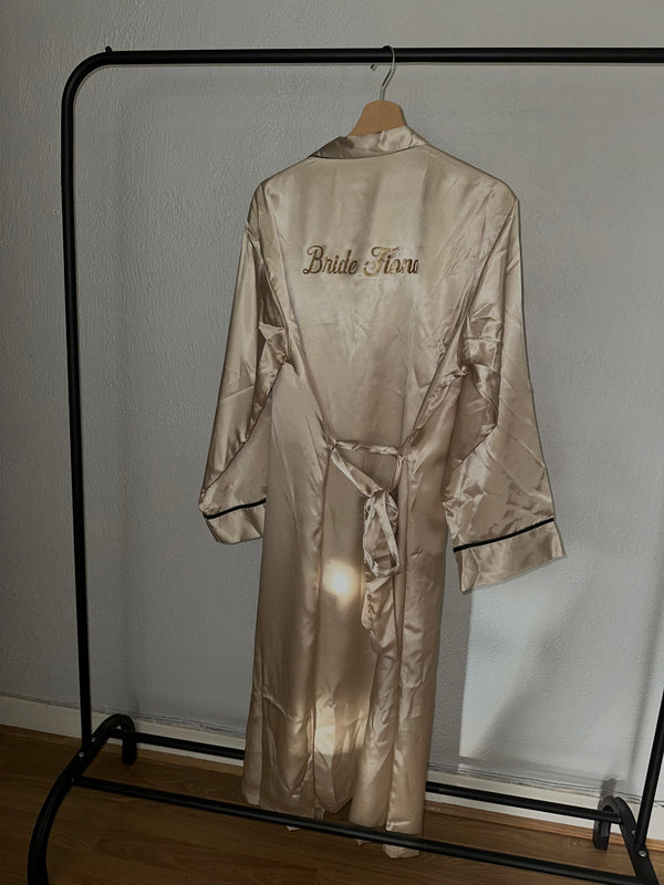 Peignoir satin champagne