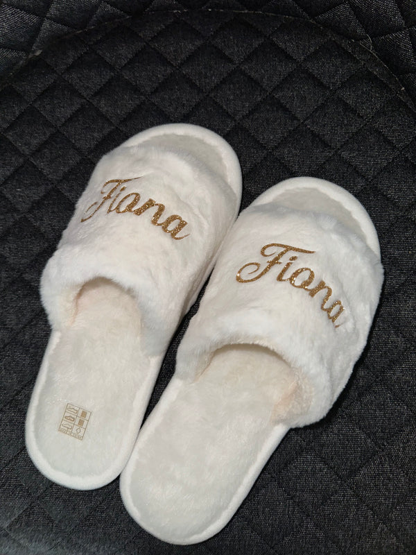 Chaussons blanc fluffy